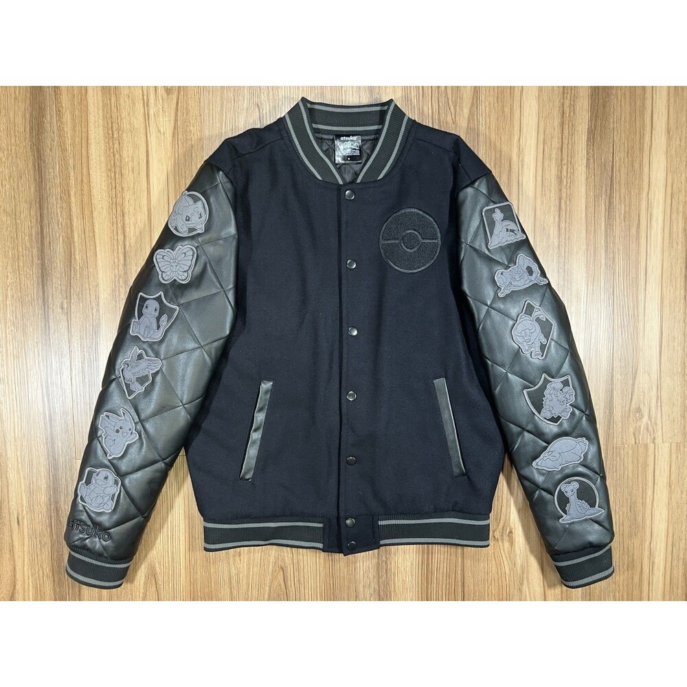 Pokemon Ash Ketchum Atsuko Varsity Jacket Size Medium Black